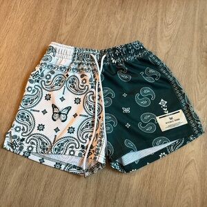 Green Paisley Ryoko Rain shorts